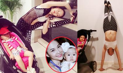 Linh Nga vừa trông con vừa trổ tài uốn dẻo điệu nghệ