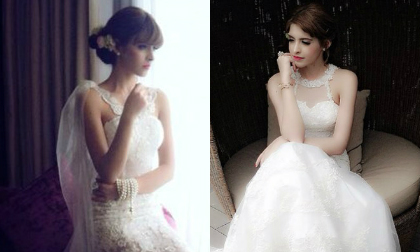 Andrea  'lột xác' thành cô dâu ngoan hiền đầy tư lự