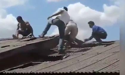 Chết cười với cảnh bắt trộm trên mái nhà như trong phim hài