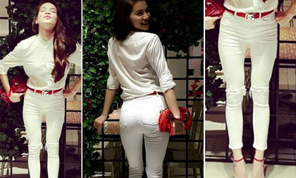 Hồ Ngọc Hà nhí nhảnh khoe vòng 3 cong cớn và lộ chân gầy khẳng khiu