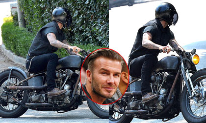 Beckham lái motor cực 'ngầu' như tay đua thứ thiệt