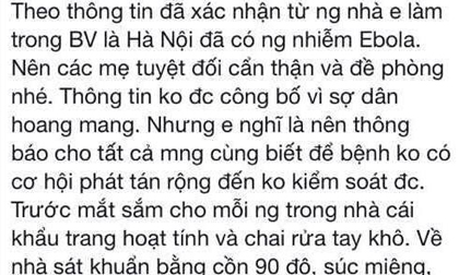 Sự thật tin đồn ca nhiễm Ebola đầu tiên ở Việt Nam