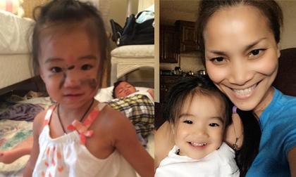 Con gái Hồng Ngọc tự bôi mặt lem luốc đáng yêu