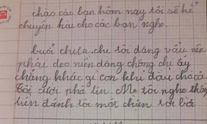 Chết cười với bài văn tả bà chị răng vẩu