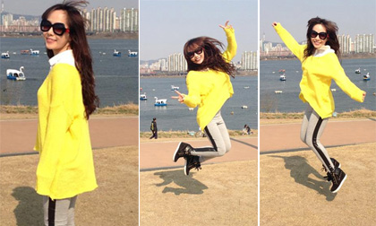 'Cá sấu chúa' Quỳnh Nga khoe ảnh 'xì tin' tại Hàn Quốc