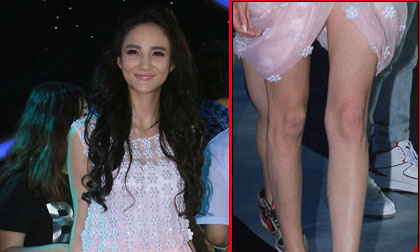 'Thảm họa độn cằm' Lưu Vũ Hân mất điểm vì chân 'que tăm'