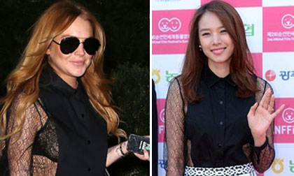 Jo Yoon Hee đụng hàng 'cô nàng lắm chiêu' Lindsay Lohan