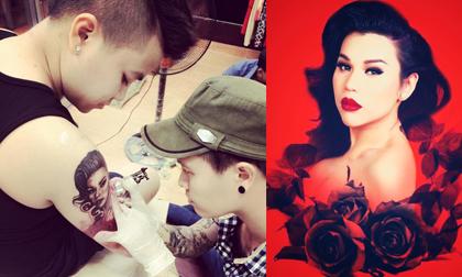 'Bản sao' chuyển giới Hà Hồ được người yêu xăm hình lên cả cánh tay
