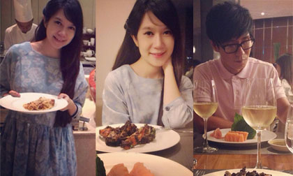 Vợ Lý Hải lộ mặt bơ phờ,  khệ nệ 'vác' bụng bầu đi ăn cùng chồng