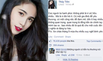 Thủy Tiên bị 'ném đá' dữ dội vì phát ngôn 'tiền ít, nhiều không quan trọng'