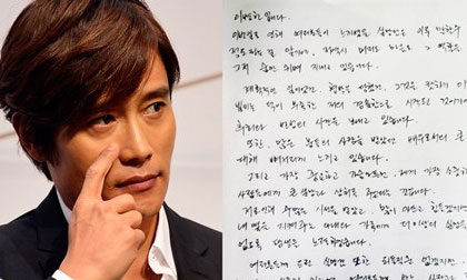 Lee Byung Hun viết thư tay xin lỗi vợ sau scandal bị tống tiền