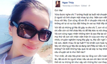 Ngọc Thuý viết tâm thư xót xa cho mẹ ruột đã 'giết hại' mình