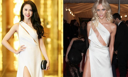 Những bộ váy áo 'lấy cảm hứng' từ hàng hiệu của sao Việt 