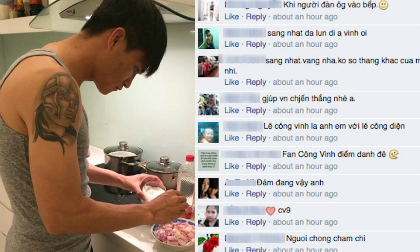Công Vinh bất ngờ vào bếp trổ tài nấu nướng đảm đang