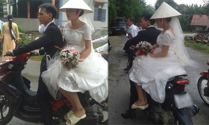 Cô dâu đi dép lê khi vu quy khiến dân mạng bất ngờ