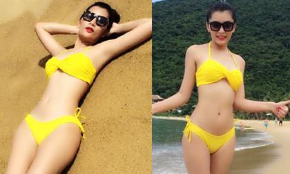 'Siêu vòng ba' Lan Hương khoe dáng hấp dẫn trên biển