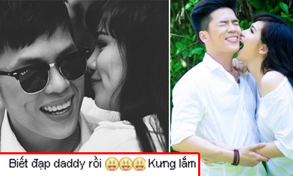 Bạn trai Diễm Hương hạnh phúc khoe con đã biết 'đạp'