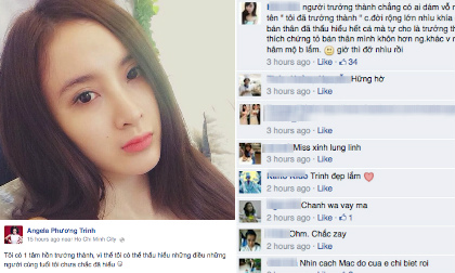 Angela Phương Trinh bị 'ném đá' vì 'vỗ ngực' nhận mình trưởng thành