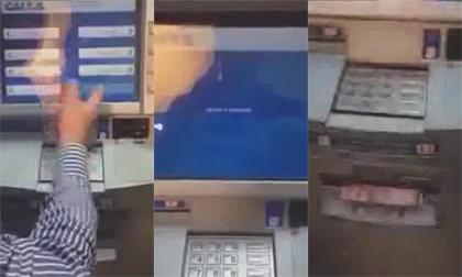 Bất ngờ với cách lấy cắp tiền trong cây ATM ở Brazil