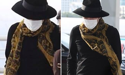 Jang Geun Suk ngụy trang kín mít như 'bà đẻ' ở sân bay