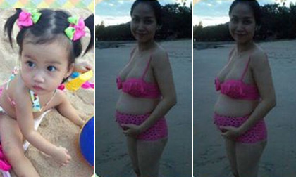 Ốc Thanh Vân lộ bụng bầu to đi tắm biển