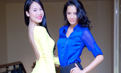 Thái Hà khoe lưng trần đọ dáng cùng "gà mới" của Vũ Khắc Tiệp