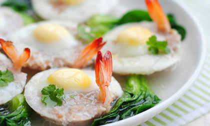 Trứng cút hấp tôm thịt vừa đẹp vừa ngon