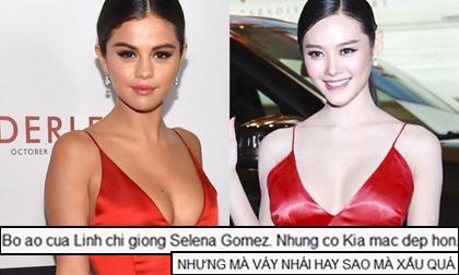 Linh Chi bị 'ném đá' vì mặc váy nhái Selena Gomez 