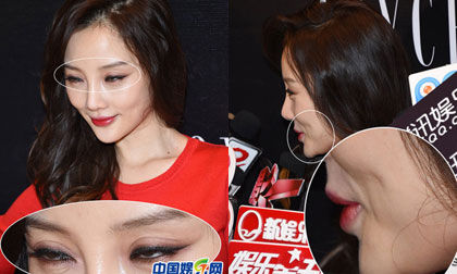 Lý Tiểu Lộ mặt 'bự' phấn, mắt lờ đờ trong sự kiện