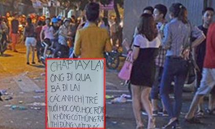 Xôn xao 'biển van lạy' đừng xả rác ở Hà Nội