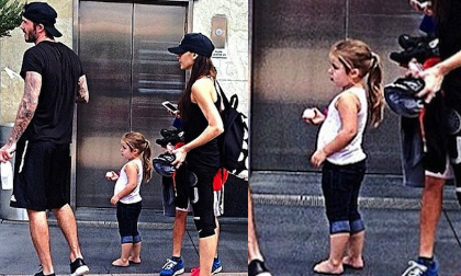 Harper bụng tròn xoe, đi chân đất ngộ nghĩnh