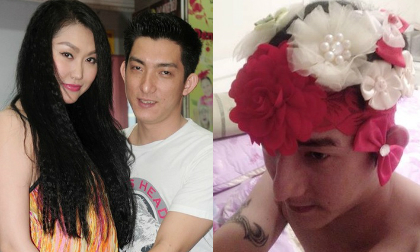 Phi Thanh Vân 'phạt' chồng chưa cưới đội hoa lên đầu 