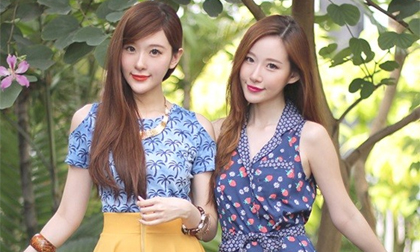 Cặp chị em có gương mặt hot girl giống hệt nhau