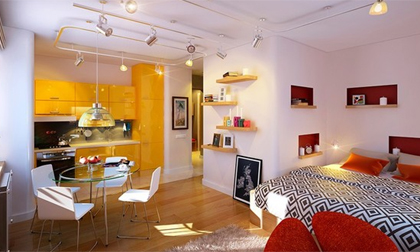 Căn hộ nhỏ tiện nghi cho người độc thân hoặc vợ chồng trẻ