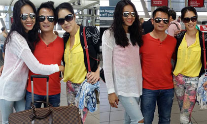 'Bắt gặp' Dương Mỹ Linh ôm chặt Bằng Kiều ở sân bay