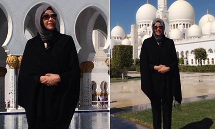 Hà Kiều Anh 'kín bưng' nhưng vẫn xinh đẹp tại Dubai