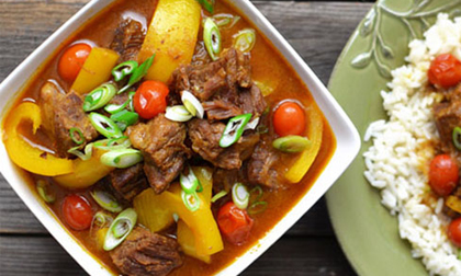Bật mí công thức món bò hầm cà ri và nước cốt dừa tuyệt ngon