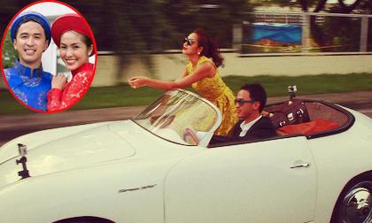 Vợ chồng Hà Tăng vi vu trên xế mui trần kỷ niệm 2 năm ngày cưới