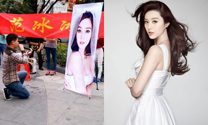 Fan cuồng quỳ gối cầu hôn ảnh Phạm Băng Băng gây choáng