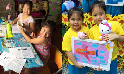 Fan thích thú với ảnh chăm chỉ học bài của con Thúy Hạnh