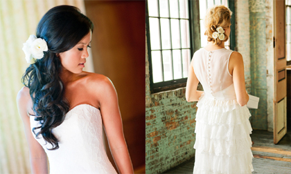 Làm đẹp tóc cô dâu với hoa