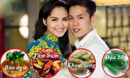 Diễm Hương khoe khẩu phần bà bầu từ món dân dã tới sơn hào hải vị