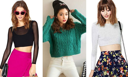 Cá tính với những mẫu crop top dài tay mùa đông