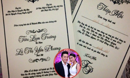 Lộ diện thiệp cưới của Lam Trường - Yến Phương
