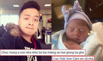 Cao Thái Sơn úp mở khoe con lai Mỹ mới chào đời