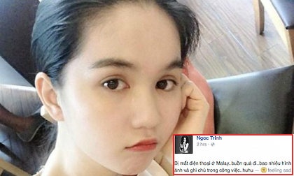 Ngọc Trinh buồn thiu vì mất điện thoại 