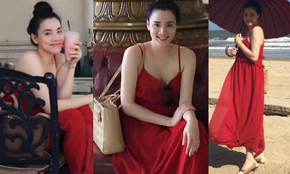 Bà bầu Trang Nhung khoe da trắng ngần ở biển Vũng Tàu