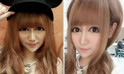 Giật mình với gương mặt nhọn hoắt kì dị của người mẫu Nhật