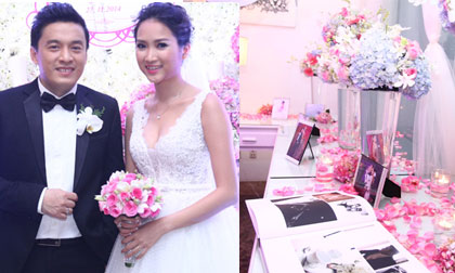 'Đột nhập' không gian tiệc cưới 'ngập' hoa của Lam Trường và vợ 9x
