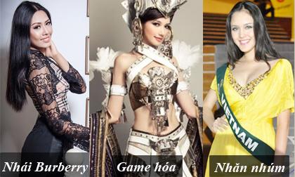 Những trang phục gây tranh cãi của mỹ nhân Việt khi thi Hoa hậu